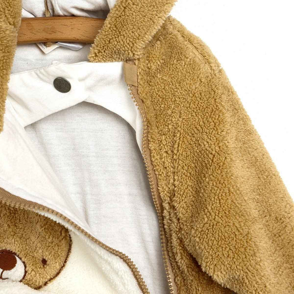 Midimod Newborn Welsoft Kangaroo Footed Jumpsuit - Brown