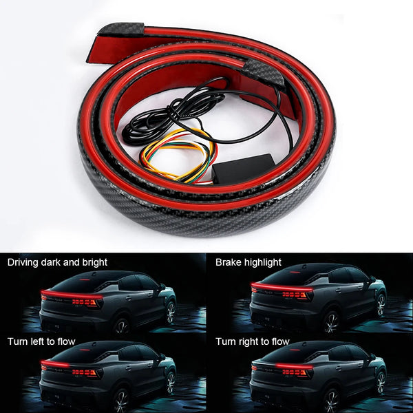 Universal Car Spoiler Led Rear Wing Lights Strip Exterior Parts Trunk Tail Lip Brake Turn With DRL Lamp For Audi Golf Toyota BMW