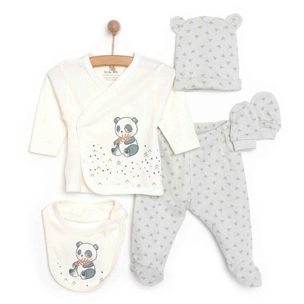 Little Life Unisex 5 Piece Newborn Set - Ecru