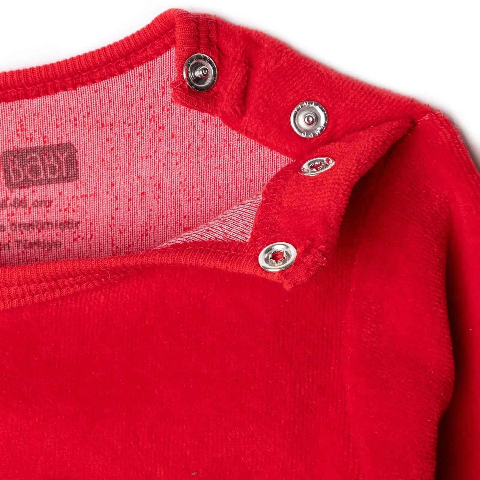 HelloBaby My First Christmas Newborn Unisex Velvet Footed Jumpsuit - Green