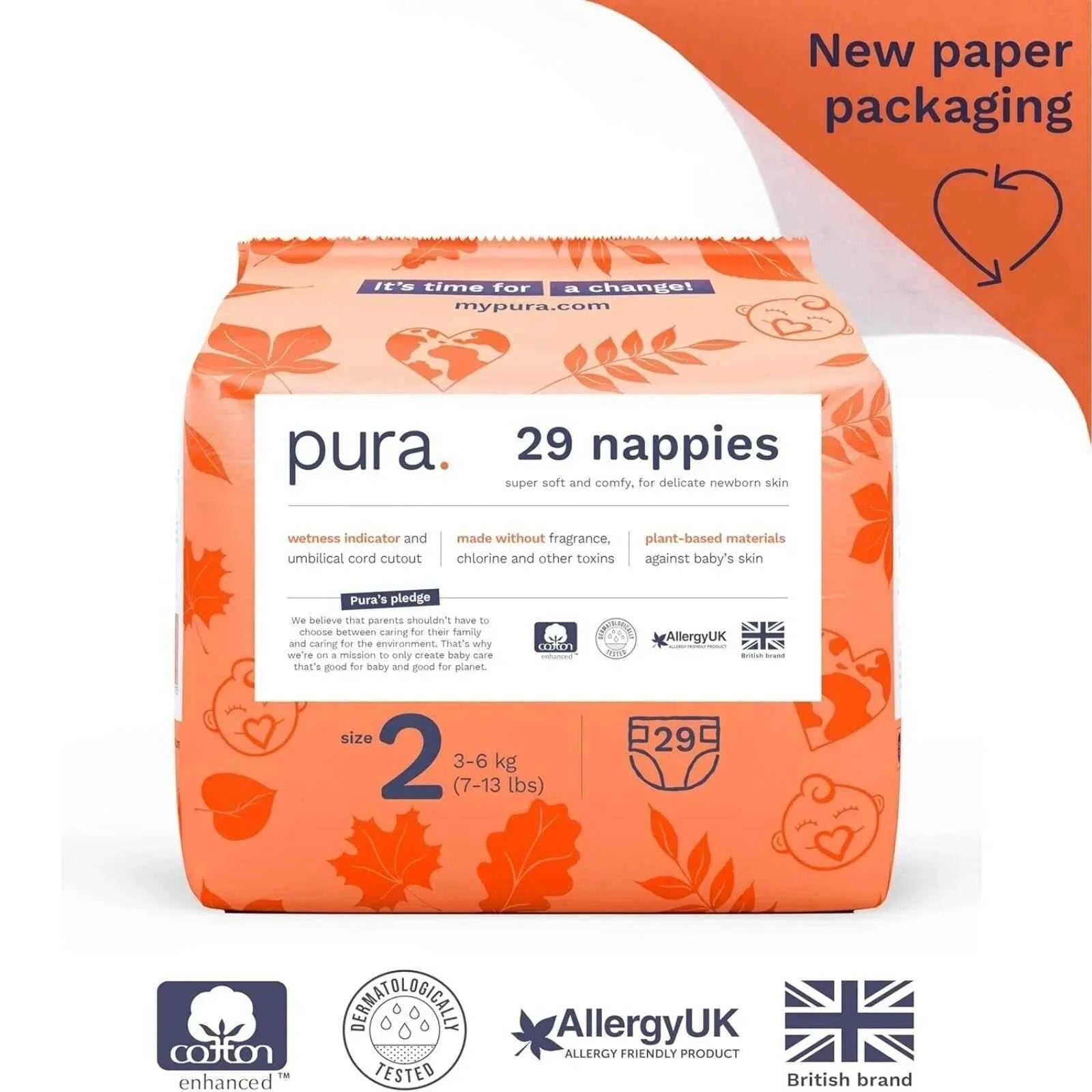 Pura Eco Nappy Size 2 - 29 nappies