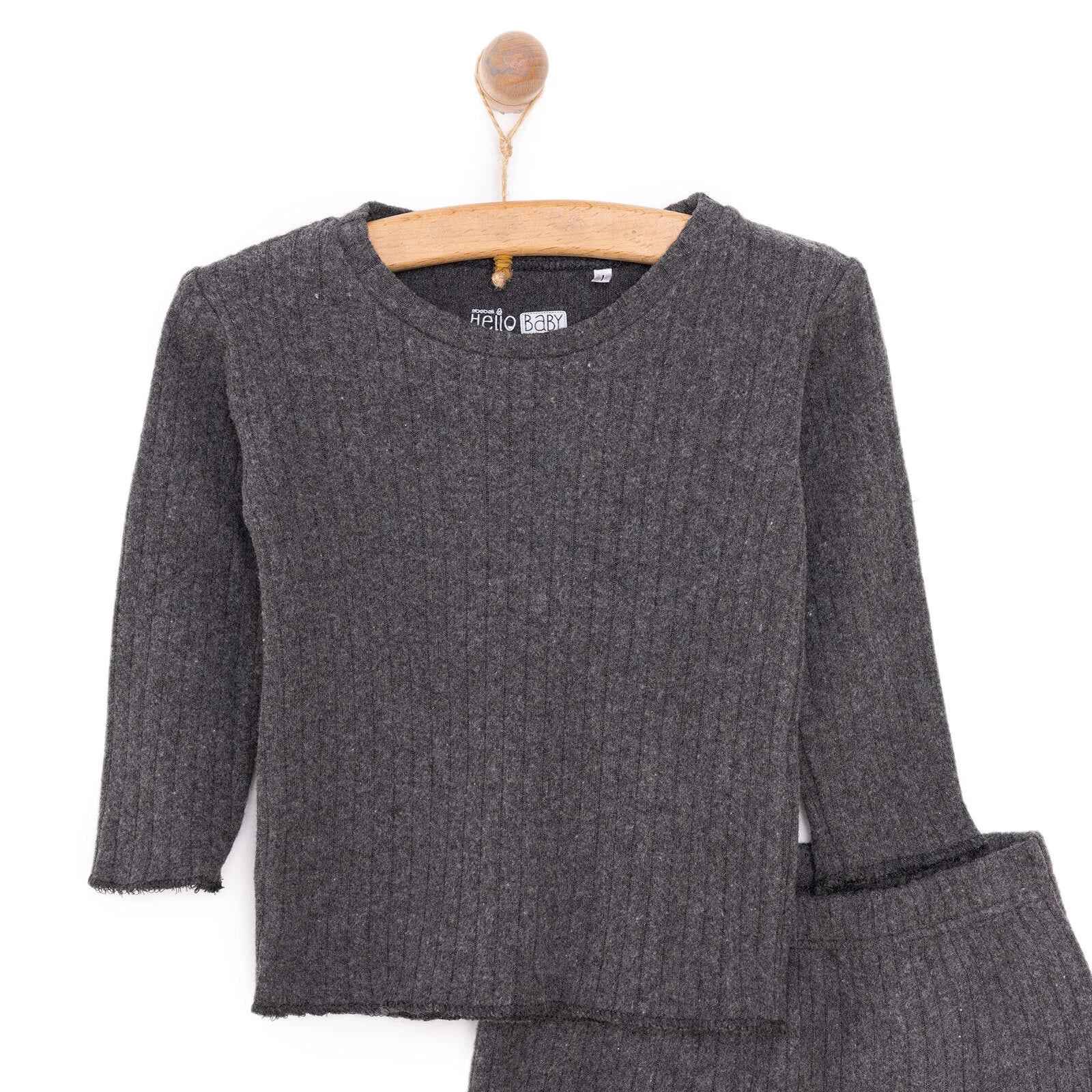 HelloBaby  Baby Boy Long Sleeve Pyjamas Set - Dark Grey