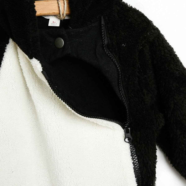 Midimod Newborn Welsoft Penguin Footed Jumpsuit - Black