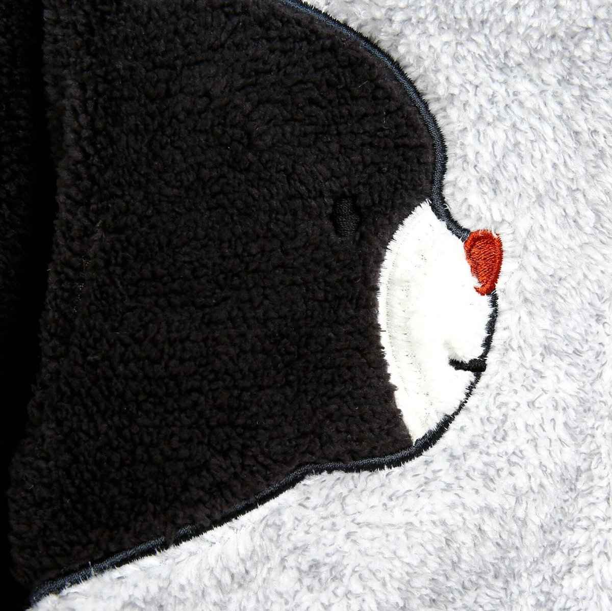 Midimod Newborn Cute Bears Welsoft Footed Jumpsuit - Grey