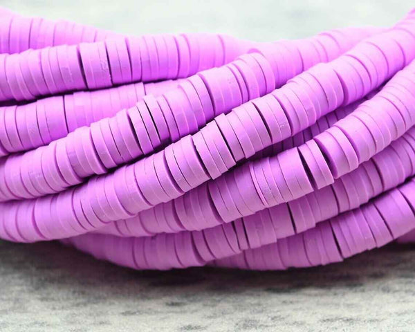 Vinyl Beads DIY Jewelry Crafts 6x1mm 400 beads Heishi Polymer Clay African Disc