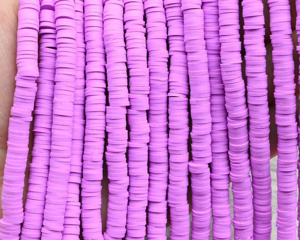 Vinyl Beads DIY Jewelry Crafts 6x1mm 400 beads Heishi Polymer Clay African Disc
