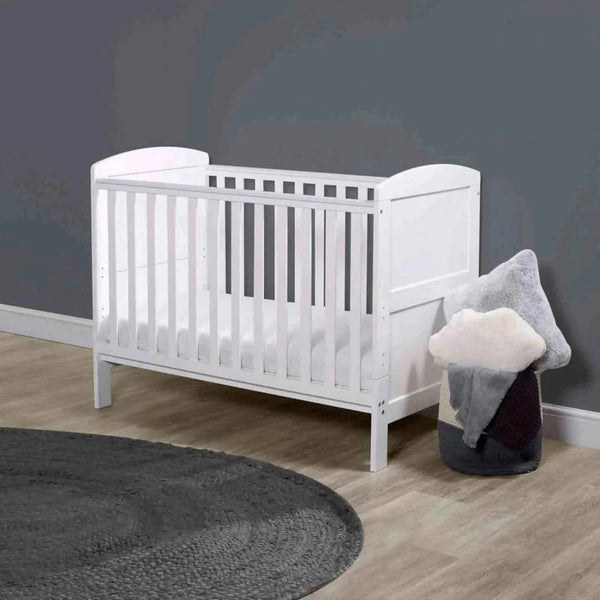 Ickle Bubba Coleby Mini Cot Bed White - Fibre Mattress