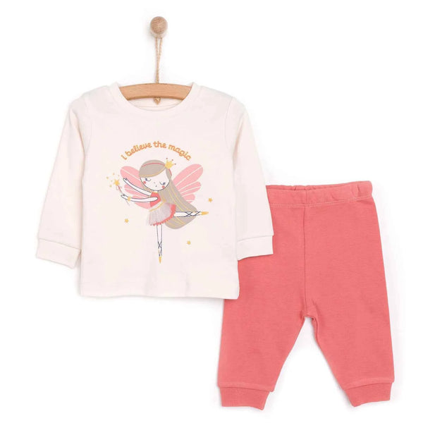 HelloBaby  Baby Girl  Long Sleeve Pyjamas Set - Ecru
