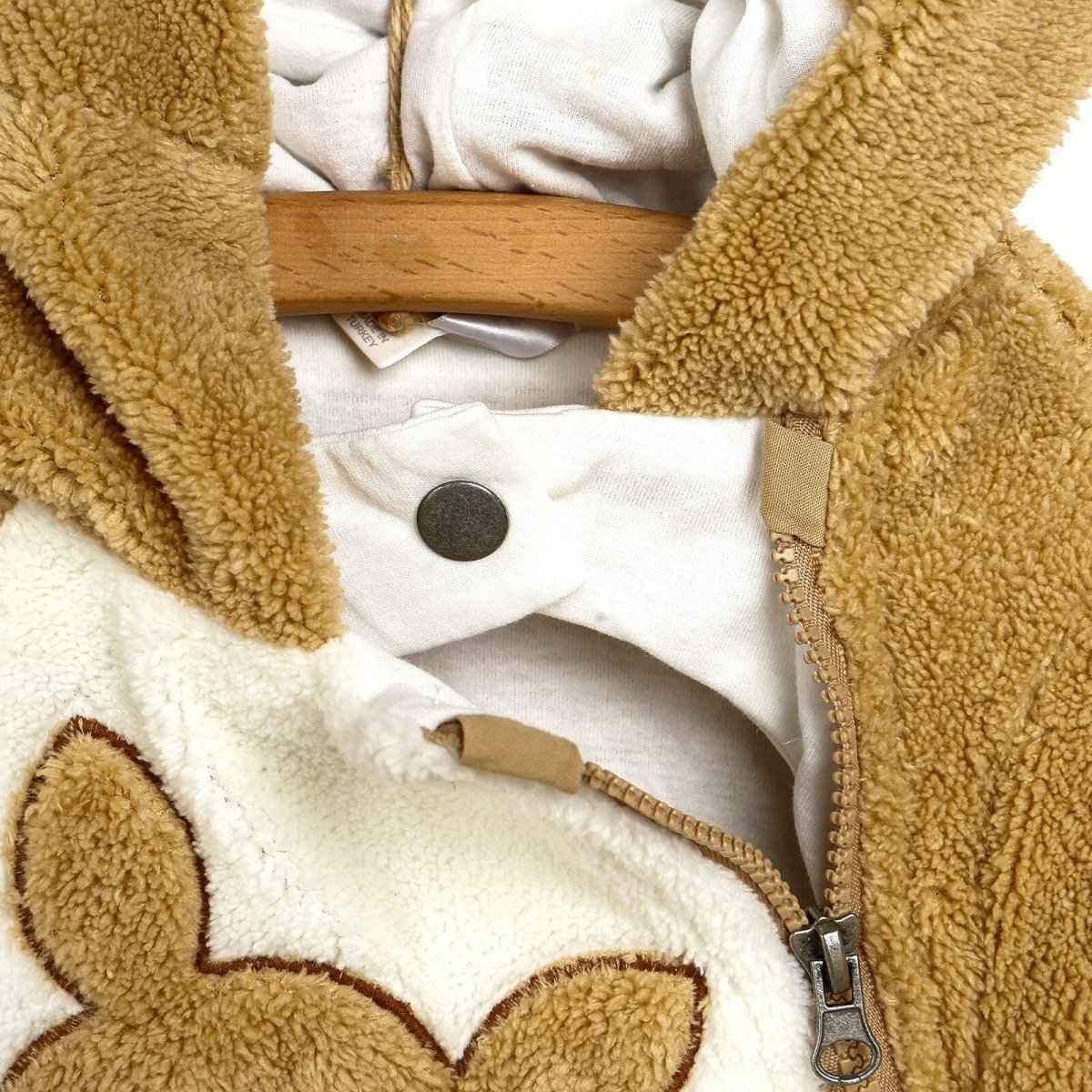 Midimod Newborn Welsoft Kangaroo Footed Jumpsuit - Brown