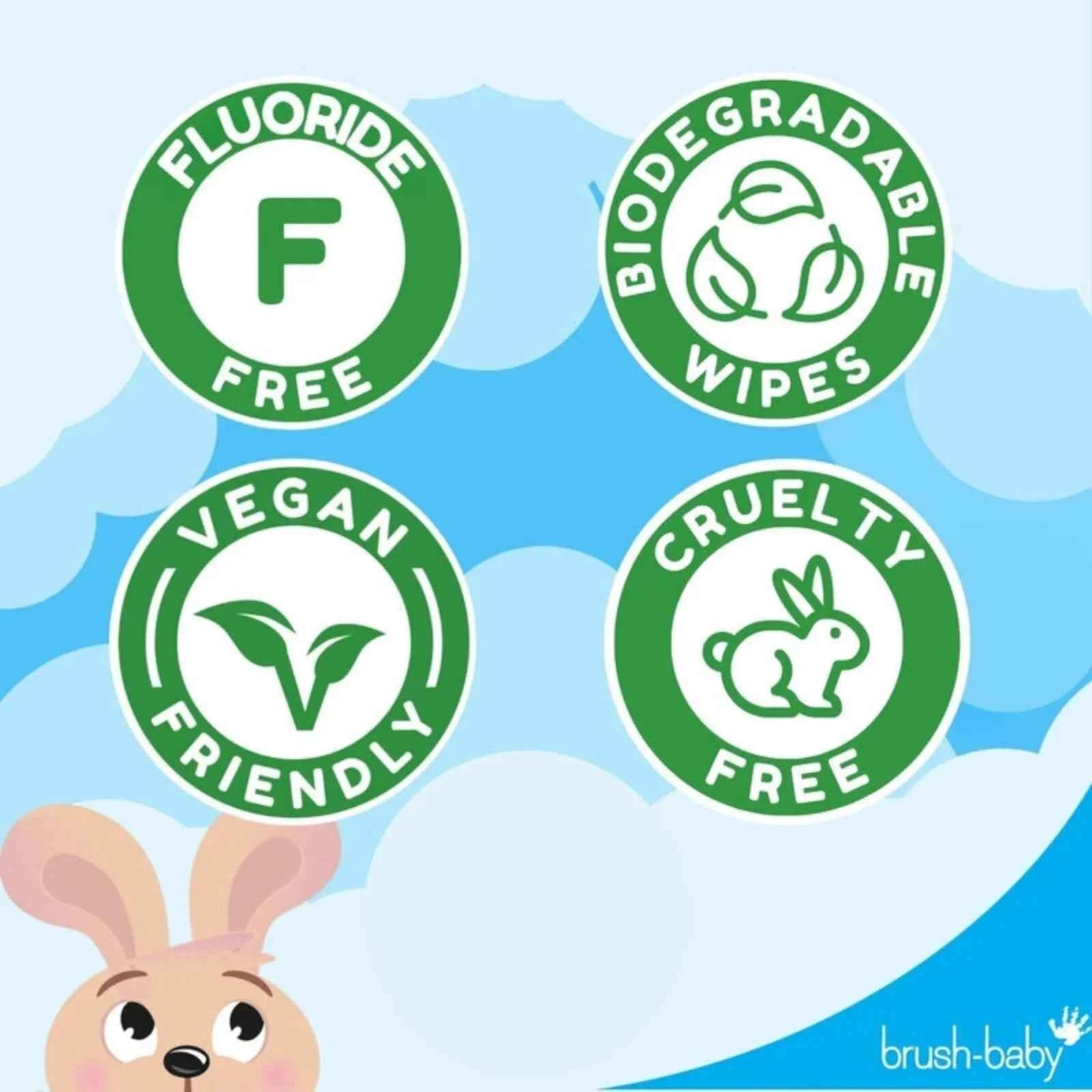 brush-baby Biodegradable Teething Wipes From Birth