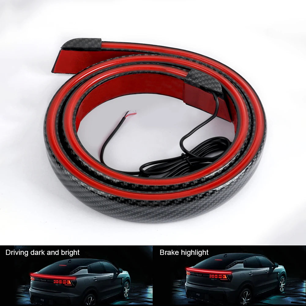 Universal Car Spoiler Led Rear Wing Lights Strip Exterior Parts Trunk Tail Lip Brake Turn With DRL Lamp For Audi Golf Toyota BMW