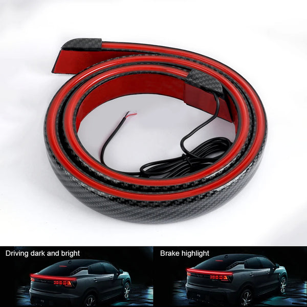 Universal Car Spoiler Led Rear Wing Lights Strip Exterior Parts Trunk Tail Lip Brake Turn With DRL Lamp For Audi Golf Toyota BMW