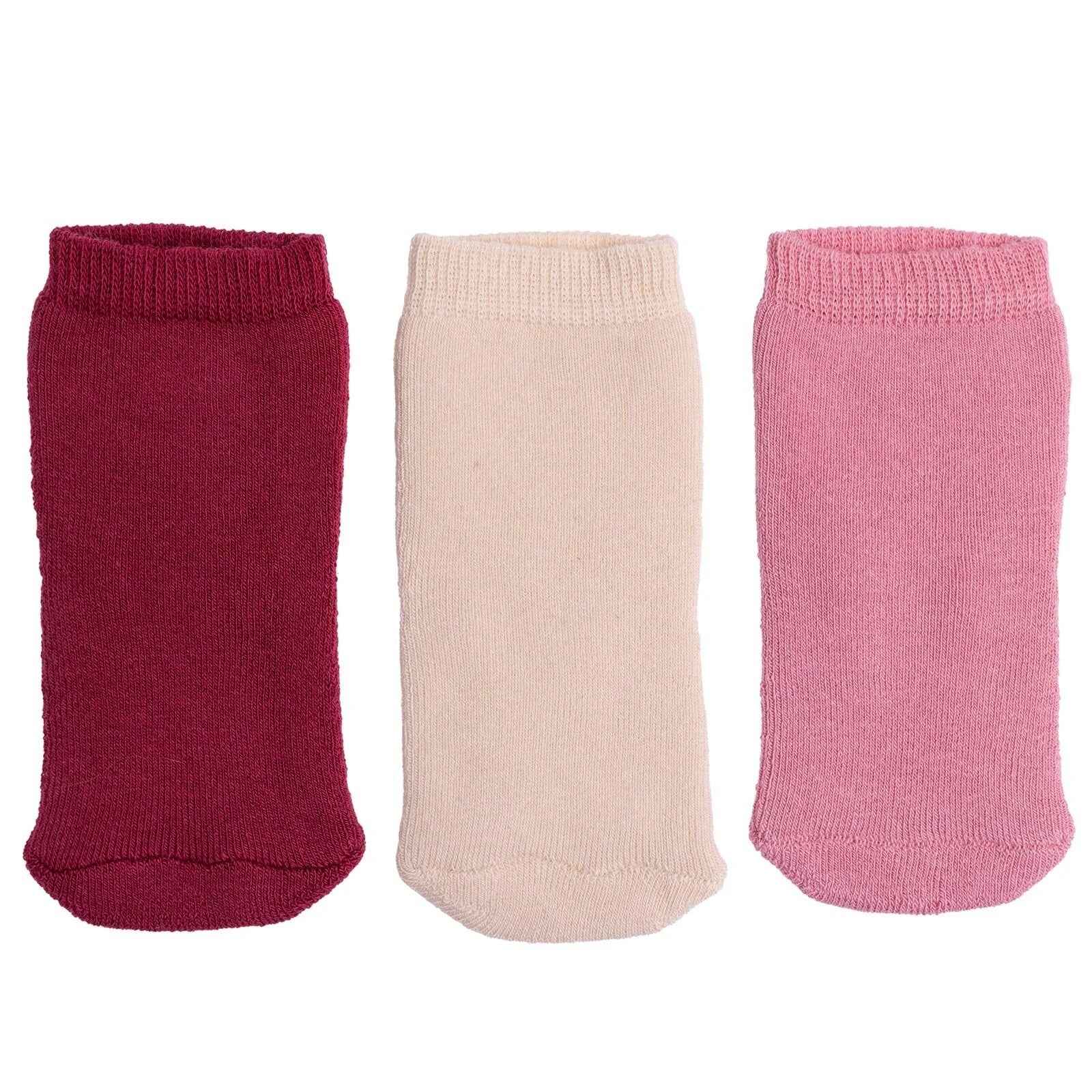 HelloBaby Girl Chenille Socks 3 Pack - Light Rose
