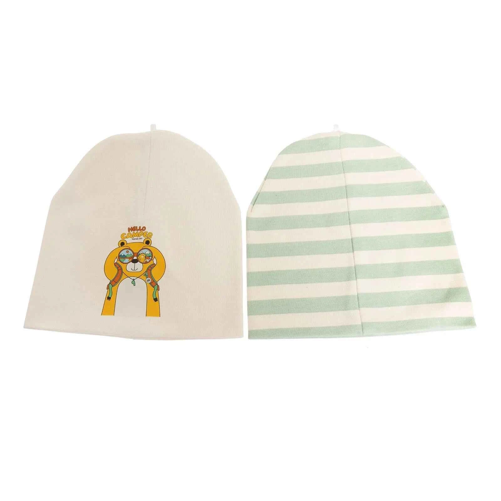 Little Plane Hello Camper Baby Boy 2 Pcs Beanies - Green