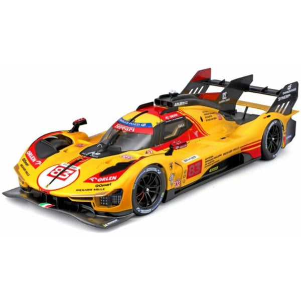 Ferrari 499P #83 Kubica/Shwartzman/Ye DNF Le Mans 24H 2024 1:24 Scale Bburago Diecast Model