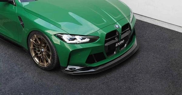 BMW M3 G80 G81 & M4 G82 G83 EVO-R Gloss Black Adjustable Front Splitter by ZAERO (2021+)
