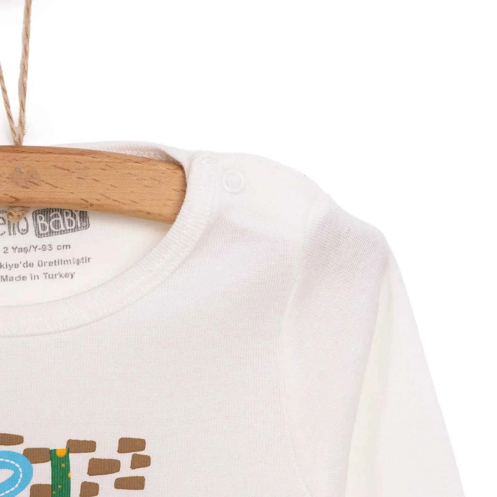 HelloBaby Baby Boy Long Sleeve Bodysuit - Beige