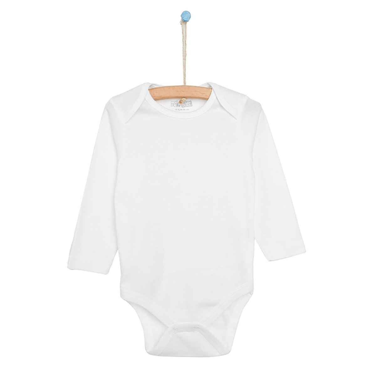 HelloBaby Long Sleeve Baby Bodysuit - White