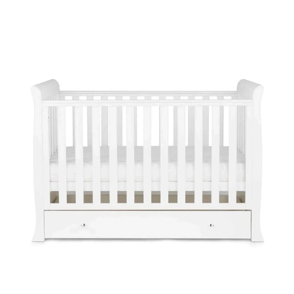 Ickle Bubba Snowdon Mini Cot Bed White - Premium Pocket Sprung Mattress