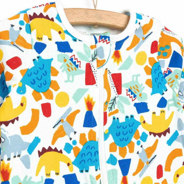 HelloBaby Newborn Baby Boy Footed Jumpsuit - Ecru