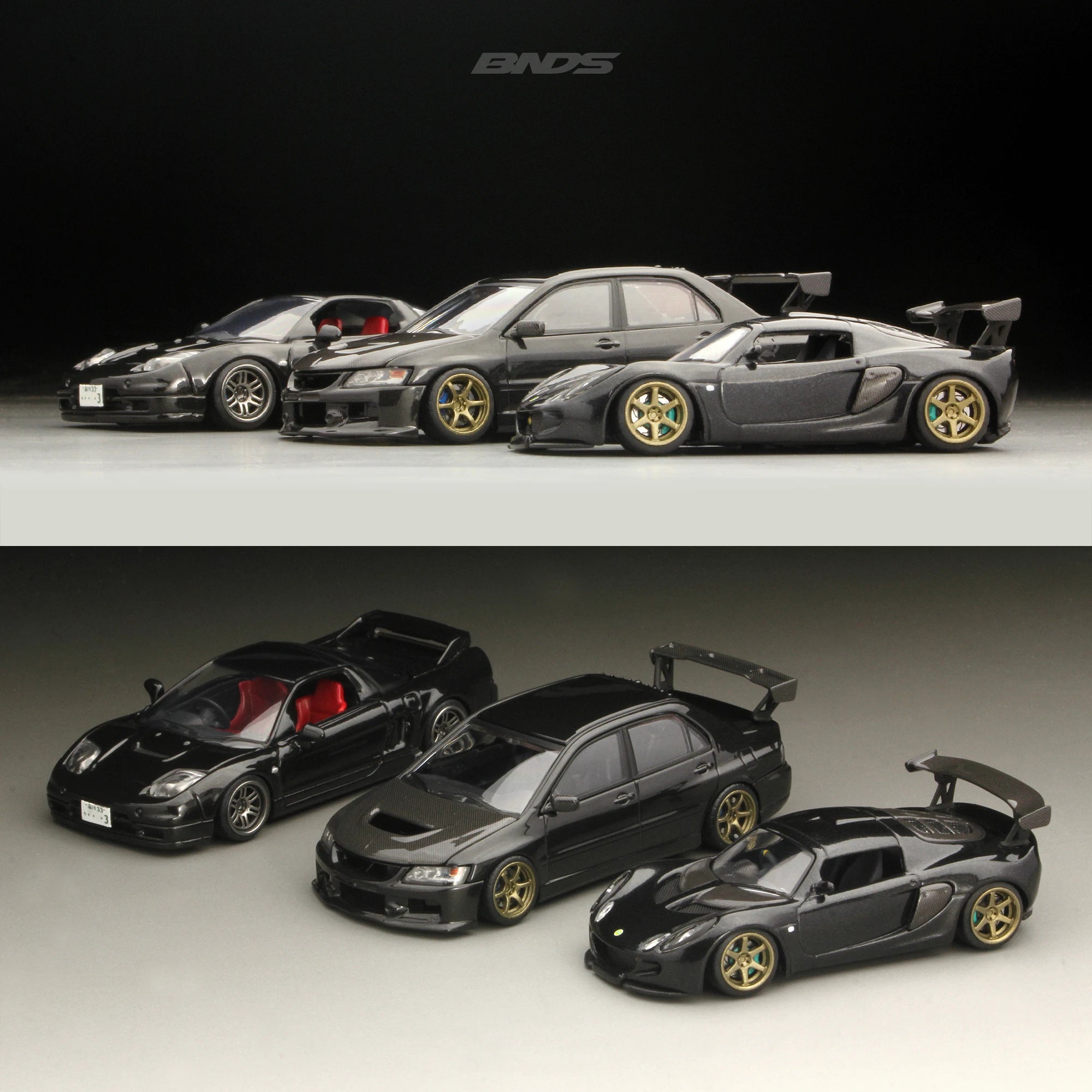 BNDS 1/64 Wheels With Rubber Tires ABS Assembly Rims Modified Parts for 1:64 Model Car VIP Style Detail-up Set New Clearance