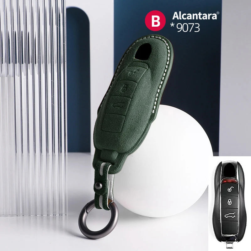 Alcantara High-quality Car Key Case Cover For Porsche Panamera Spyder Carrera Macan Cayman Cayenne 911 970 981 991 Accessories