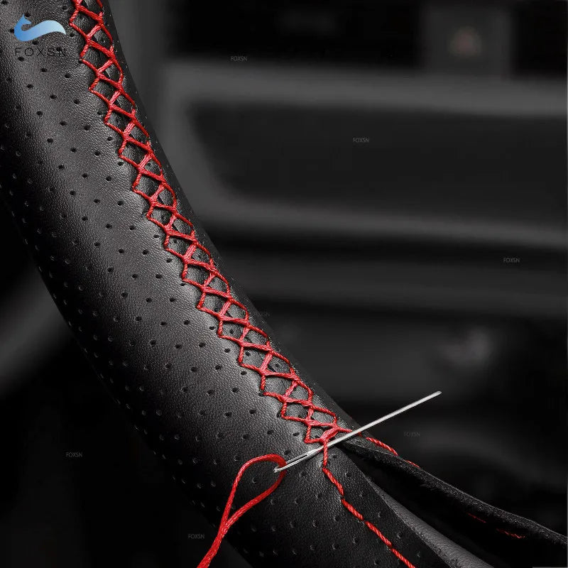 Car Hand Sewing Leather Steering Wheel Cover Trim Accessories For Toyota RAV4 Celica Corolla (US) Matrix MR2 Lexus IS200 300