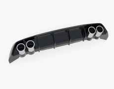 Maxton Design -  Rear Valance + Exhaust Ends Imitation Audi A6 S-Line / S6 C8 / C8 Facelift