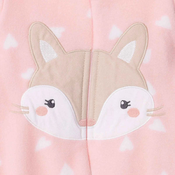 HelloBaby Newborn Polar Footed Jumpsuit - Pink Printed