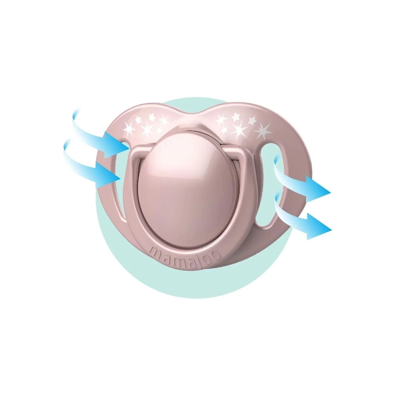 Mamajoo Orthodontic Soothers with Steriliser Box 6+ months Pack of 2 - Powder Pink & Blush