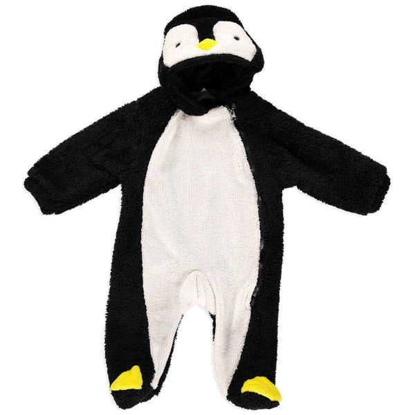 Midimod Newborn Welsoft Penguin Footed Jumpsuit - Black