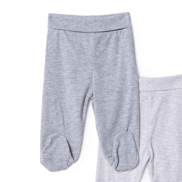 HelloBaby Unisex 2 Piece Footed Bottom - Snow Melange