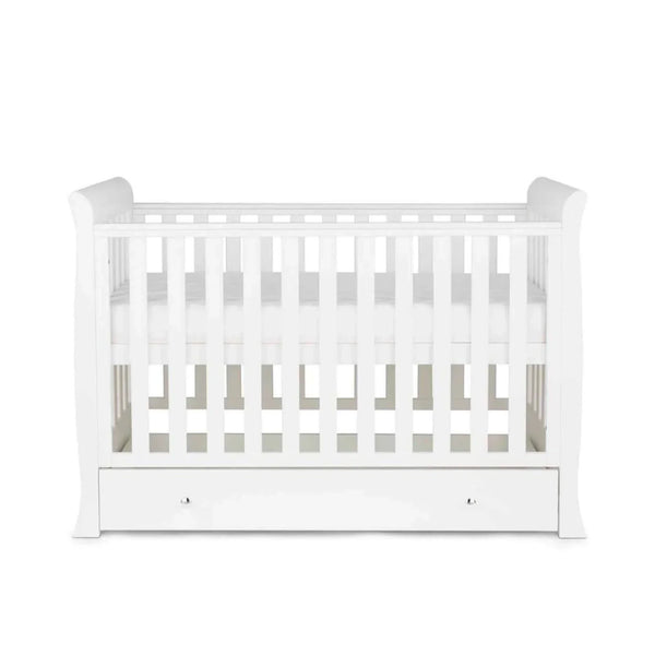 Ickle Bubba Snowdon Mini Cot Bed White - Premium Sprung Mattress