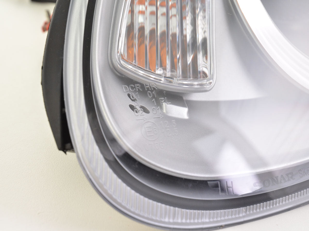 FK Pair LED DRL Halo Lightbar Headlights Porsche Boxster 987 04-08 Silver Grey LHD