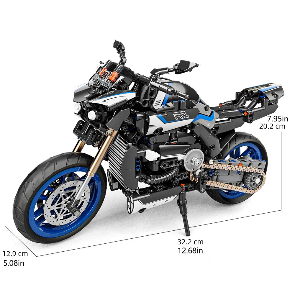 1:8 Motorcycle Building Blocks Set MOC Famous Motorbike Racing Model Kits Technical Bricks Kids Assembled Toys Children's Gifts