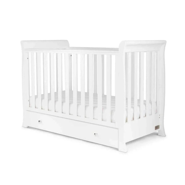 Ickle Bubba Snowdon Mini Cot Bed White - Premium Sprung Mattress