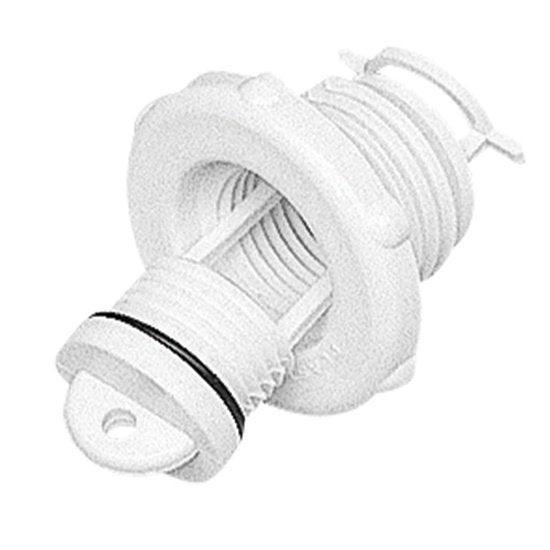 Drain Socket Round w/ Captive Plug 46mm White | 4Boats