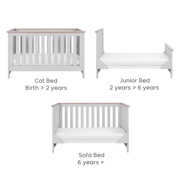 Tutti Bambini Verona Cot Bed - Dove Grey/Oak