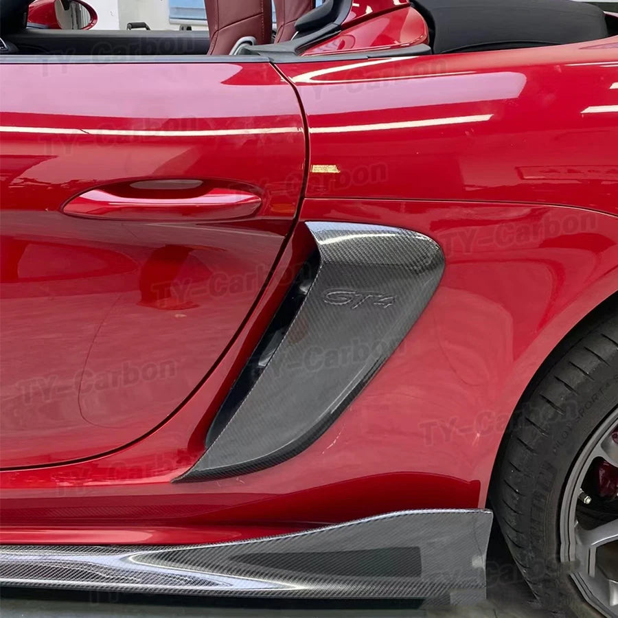 Real Carbon Fiber Side Vents For For Porsche 718 981 Boxster Cayman Car Accessories Side Air Vents 2pcs Grill Bodikit 2013-2023
