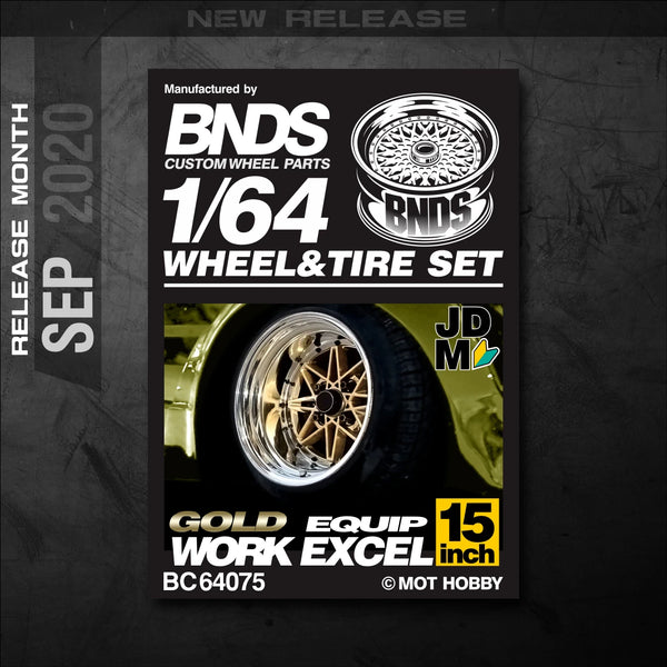 1/64 Alloy Wheels With Rubber Tires By BNDS Assembly Rims Modified Parts for Model Car Refitted VIP Style No.64053-64088