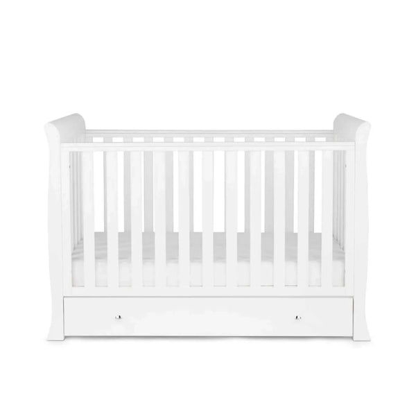 Ickle Bubba Snowdon Mini Cot Bed White - Premium Sprung Mattress