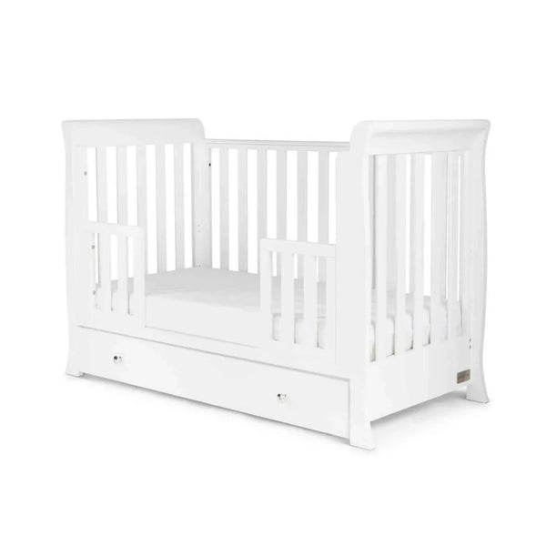 Ickle Bubba Snowdon Mini Cot Bed White - Fibre Mattress