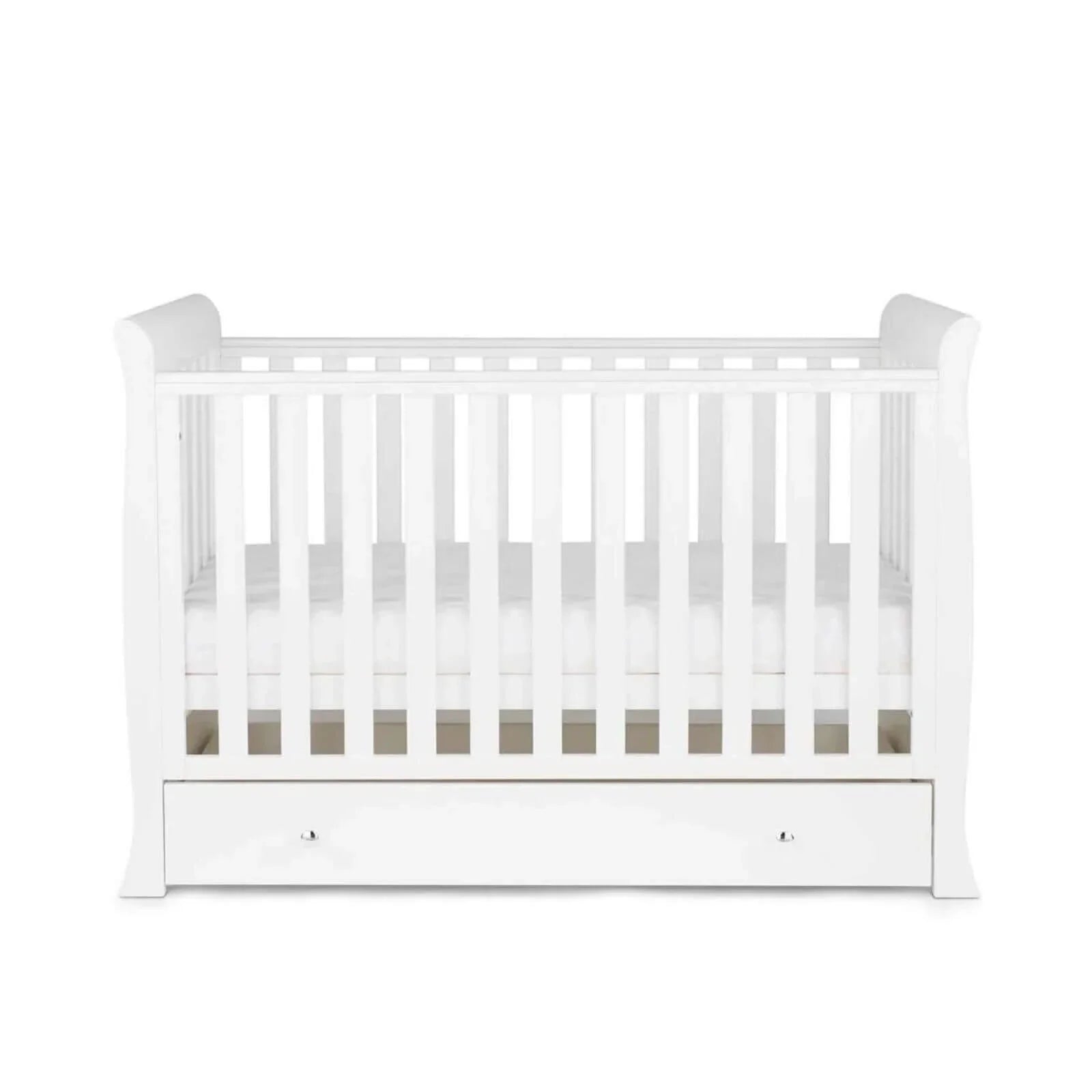 Ickle Bubba Snowdon Mini Cot Bed White - Fibre Mattress