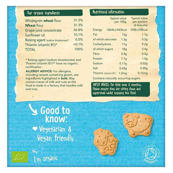 Organix Farm Animal Biscuits 12+ months 100g