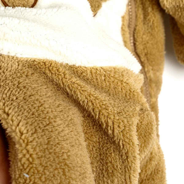 Midimod Newborn Welsoft Kangaroo Footed Jumpsuit - Brown