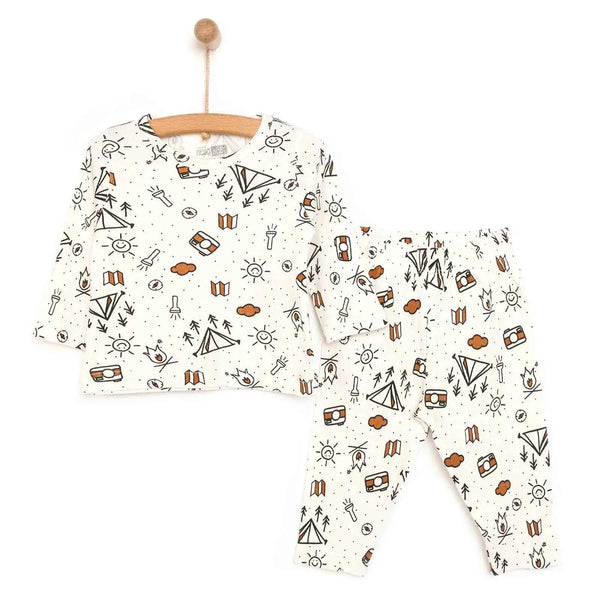 HelloBaby  Baby Boy Long Sleeve Pyjamas - Ecru