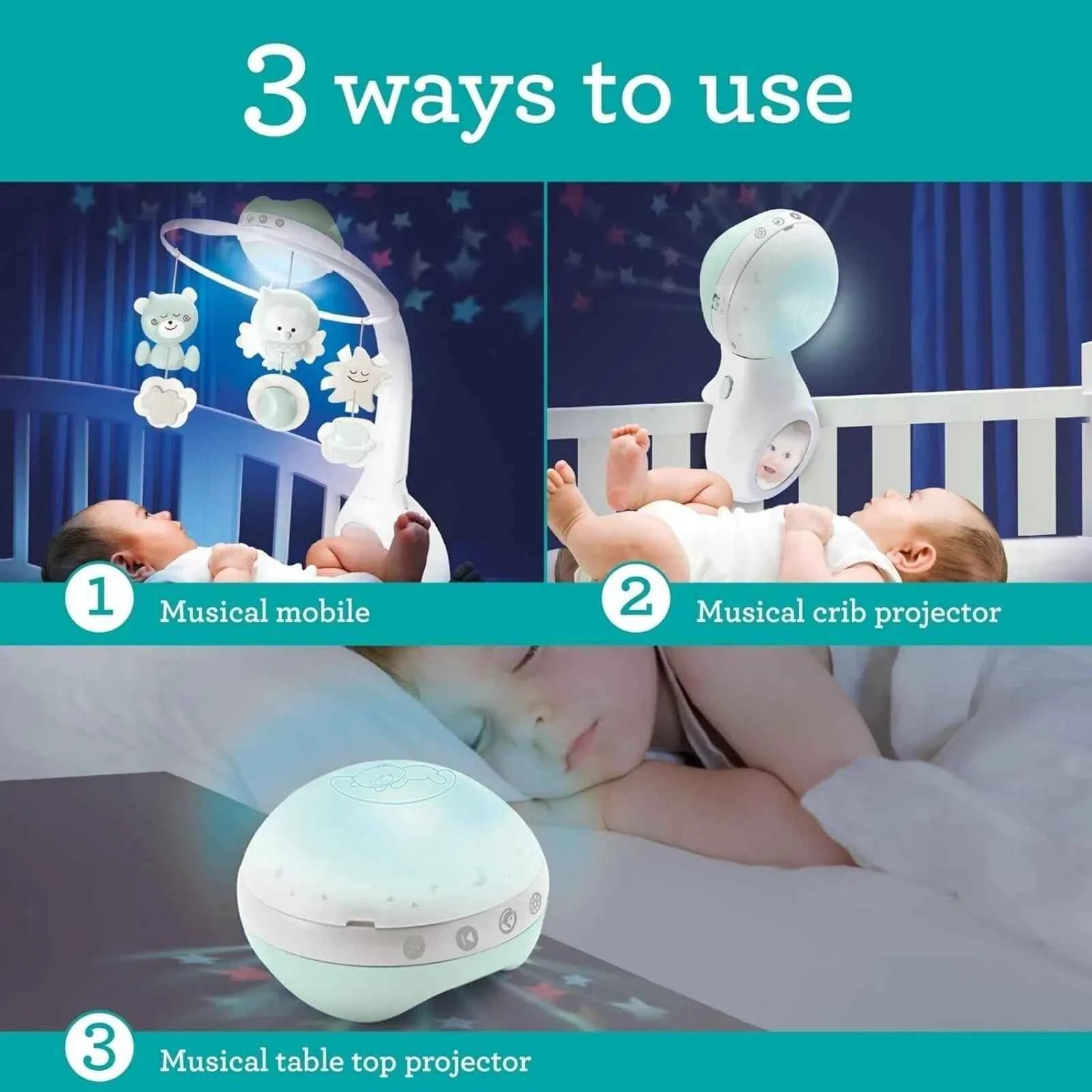 Infantino 3-in-1 Musical & Convertible Mobile Projector