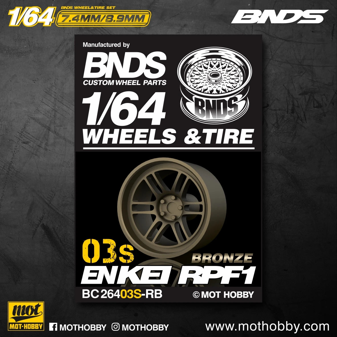 BNDS 1/64 Wheels With Rubber Tires ABS Assembly Rims Modified Parts for 1:64 Model Car VIP Style Detail-up Set New Clearance