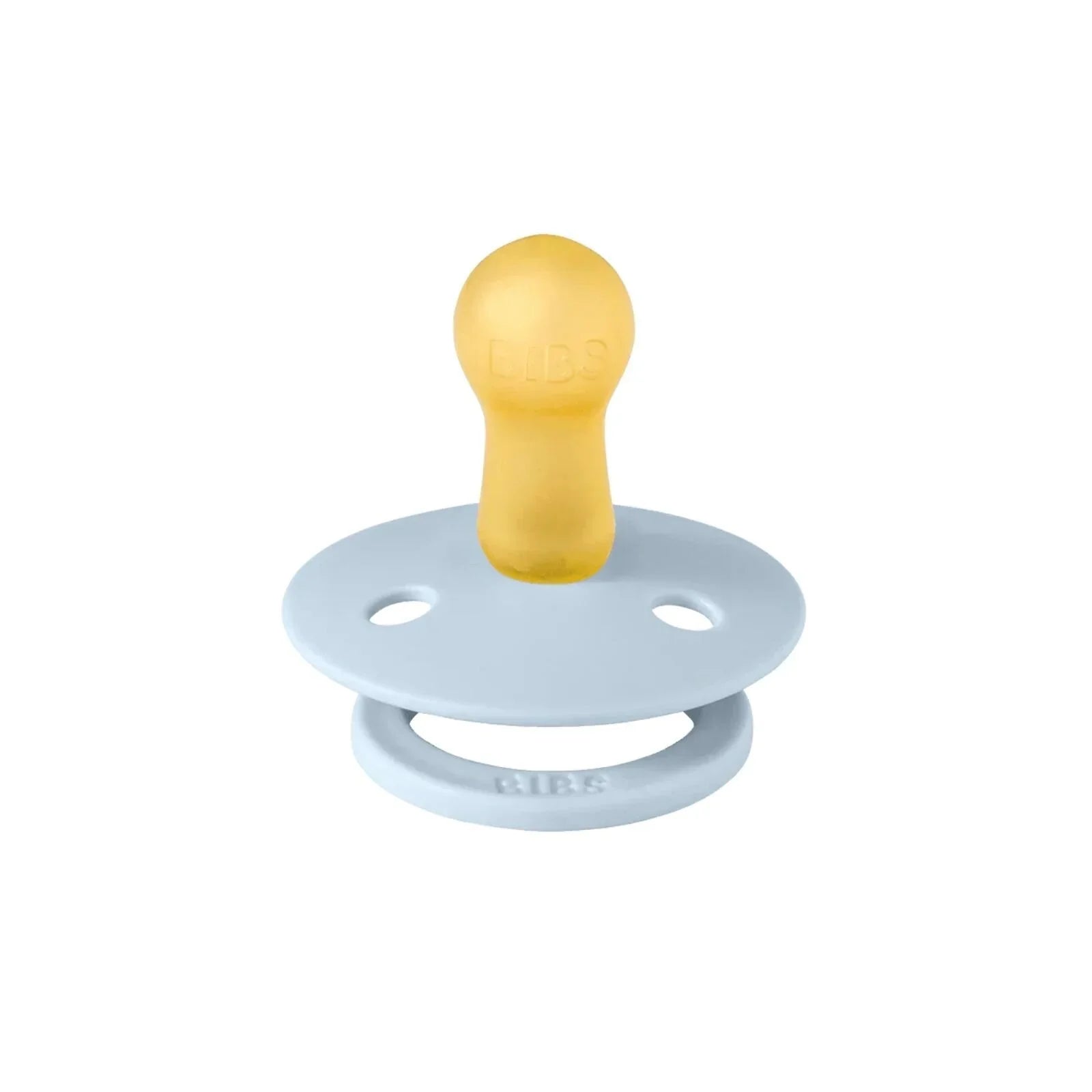 BIBS Block Latex Soothers 6+ months Pack of 2 - Baby Blue & Dusty Blue