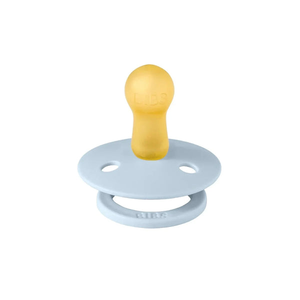 BIBS Block Latex Soothers 6+ months Pack of 2 - Baby Blue & Dusty Blue